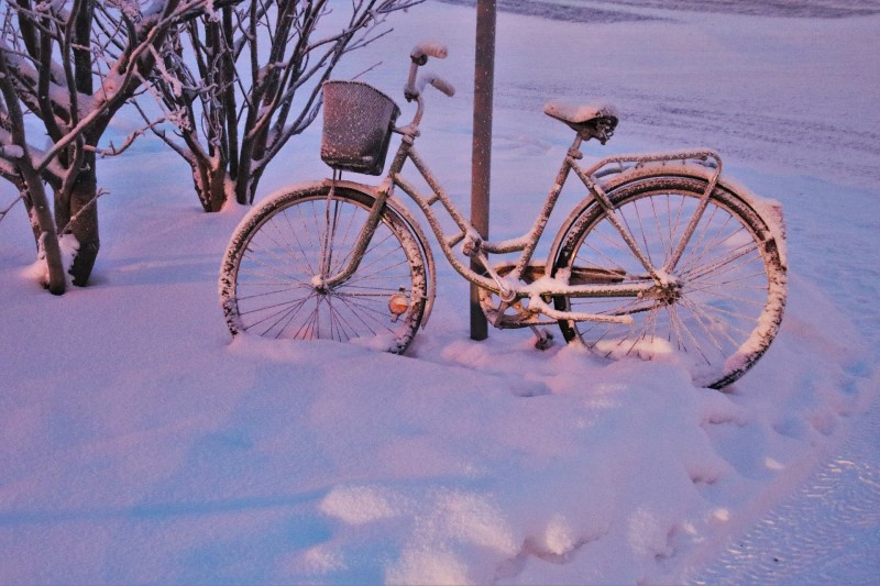 Vereistes Fahrradschloss